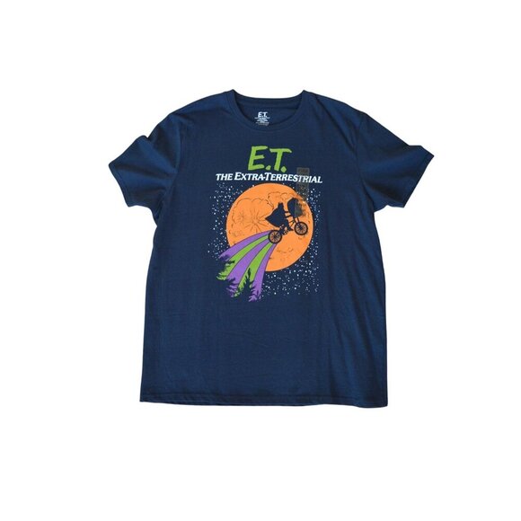 NWT E.T. The Extra-Terrestrial Graphic T-Shirt Men X-Large Navy Orange Purple - Picture 6 of 6